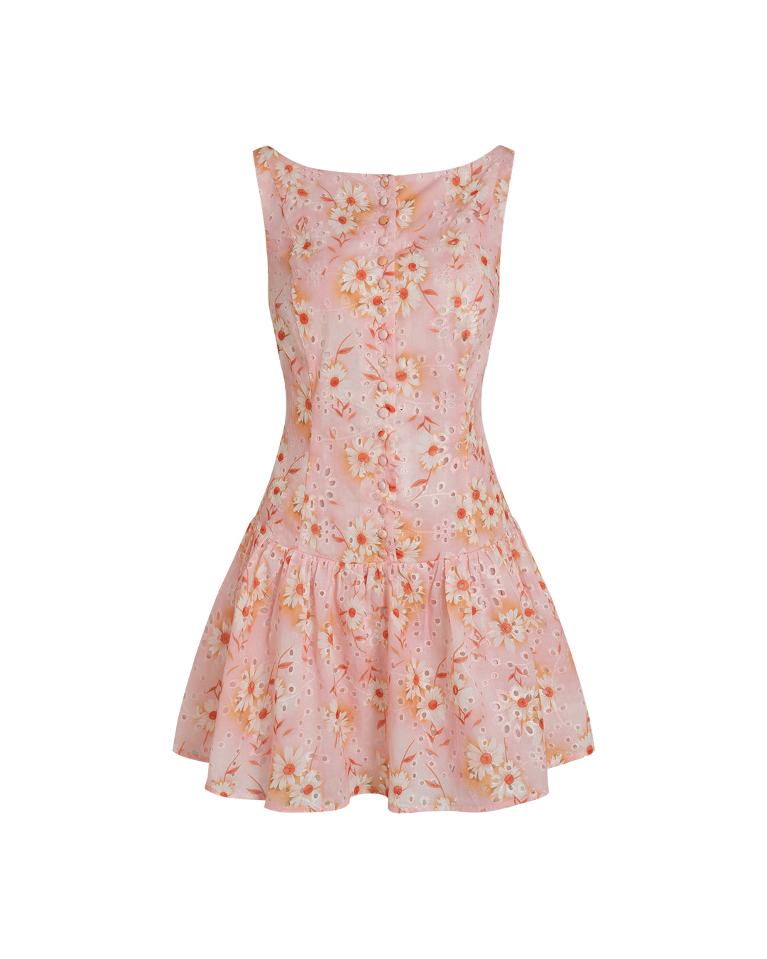 Vestido curto floral com decote canoa elegante